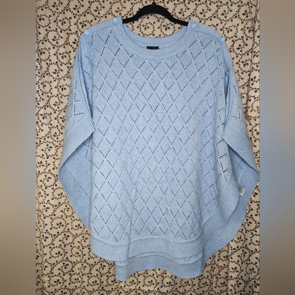 Talbots Women's Light Blue Knitted Poncho/Shawl - Picture 1 of 5